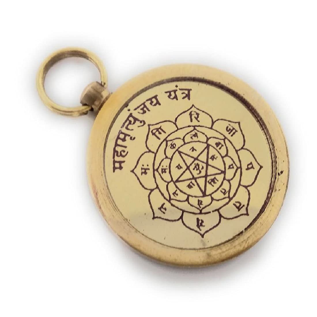 ASTRODIDI Mahamrityunjaya Yantra Locket Pure Brass Maha Mrityunjay Pendant For Unisex Adult