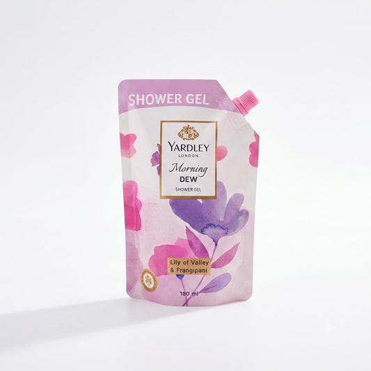 Yardley London Morning Dew Shower Gel for Women, Lily of the Valley & Frangipani, Refreshing Floral Body Wash, 180g