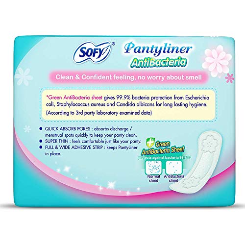 Sofy Antibacteria | Women Pantyliners | 36 liners | Prevents Spotting | Feel Clean & Dry | Hygiene & Herbs | Ultra Thin