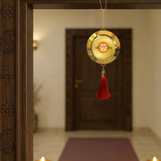 Diviniti 24K Gold Plated Khatu Shyam Ji Double Sided Hanging with Sacred Mantra for Home Entrance Door, Vastu Spiritual Decor, Religious Hanging, Positive Energy & Protection Gift