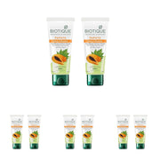 Biotique Papaya Deep Cleanse Face Wash | Gentle Exfoliation | Visibly Glowing Skin | 100% Botanical Extracts| Suitable for All Skin Types | 2x100ml (Pack of 4)