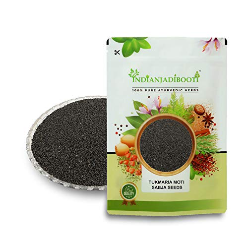 IndianJadiBooti Tukh Malanga (250g) | Premium Sabja Seeds (Sweet Basil) | Tukmaria/Falooda Seeds for Cooling Drinks | High Fiber for Weight Management & Acidity Relief | Natural & Cleaned