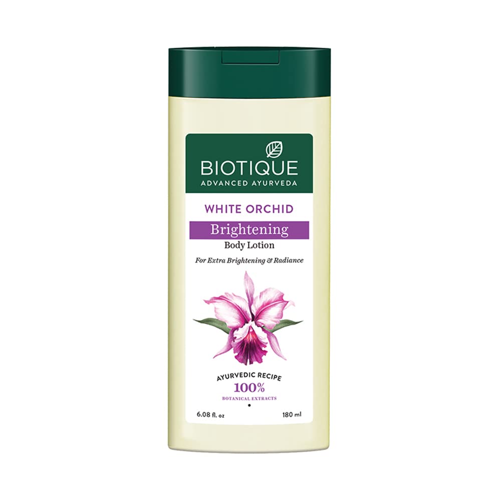 Biotique White Orchid Brightening Body Lotion For Extra Brightening & Radiance (180ml, Normal Skin)