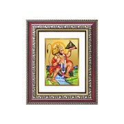 DIVINITI Hanuman Carrying Sanjeevani Mountain 24K Gold Plated Foil Wall and Tabletop Photo Frame for Home Décor, Puja Room, Luxury Gifting | DG Frame 105 S1 (16x13.5 CM)