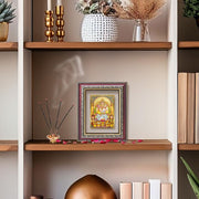 DIVINITI Lord Kuber 24K Gold Plated Foil Wall and Tabletop Photo Frame for Home Décor, Puja Room, Luxury Gifting | DG Frame 105 S1 (16x13.5 CM)
