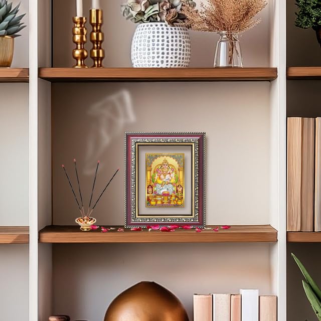 DIVINITI Lord Kuber 24K Gold Plated Foil Wall and Tabletop Photo Frame for Home Décor, Puja Room, Luxury Gifting | DG Frame 105 S1 (16x13.5 CM)