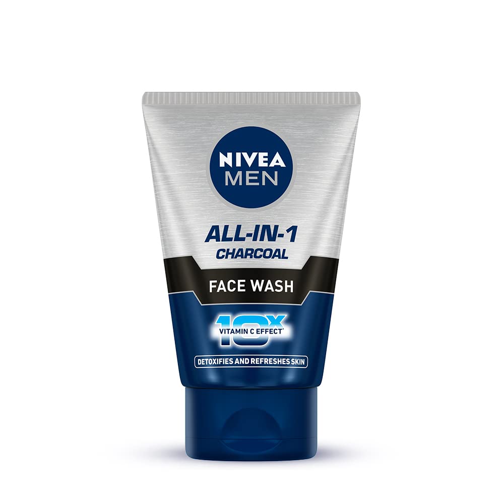 NIVEA Body Lotion for Very Dry Skin, 600 ml & NIVEA Men Face Wash, All in 1 Charcoal, to Detoxify & Refresh Skin with 10x Vitamin C Effect, for All Skin Types, 100 g
