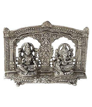 KridayKraft Prince Home Decor & Gifts White Metal Siver Plated Royal Laxmi Ganesh Mehrav Diya God Idol