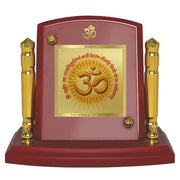 DIVINITI 24K Gold Plated Religious Car Dashboard Frame | Premium God Idol Frame for Car, Home Mandir & Office Table | Spiritual Gift, Decorative Showpiece | Om Gayatri Mantra