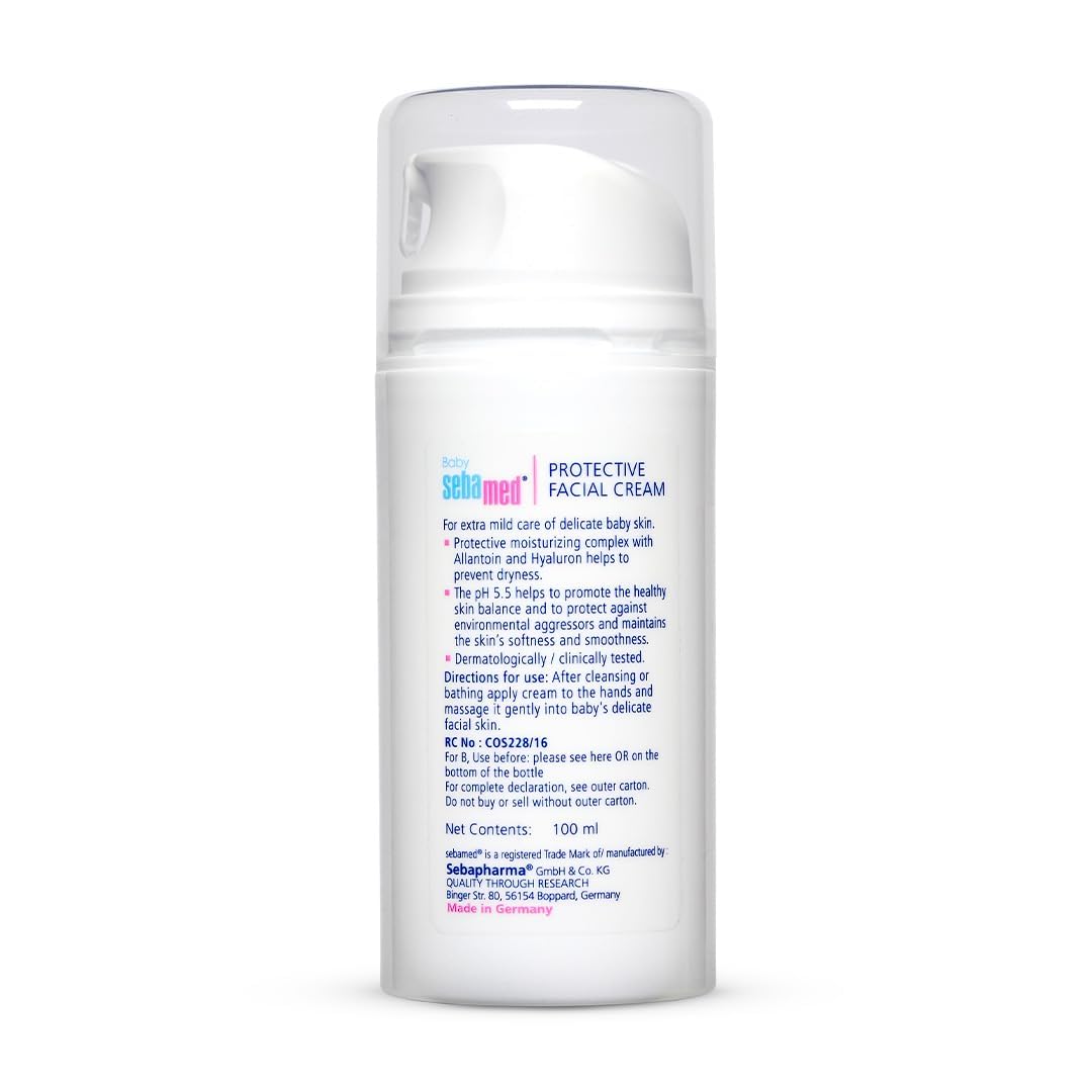 Sebamed Baby Protective Facial Cream | pH 5.5 | Baby Face Cream | Vitamin E for Soft Skin | Ideal for Salivary Rashes | 100ml