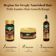 Zandu Hair Growth Ayurvedic Capsule- 60 Caps |Scientifically Proven for Hair Growth | Reduces Hair Fall | DHT Blocker | Strengthens Hair | Bhringraj, Amla & other Herbs |100% Ayurvedic |For Men & Women
