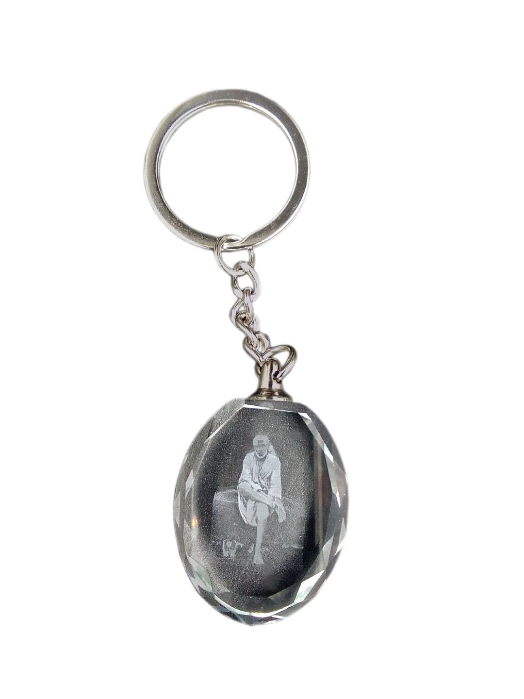 SHINDE EXPORTS Shirdi Saibaba Crystal Key Chain for car Bike and Home