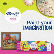 Fevicryl Carnival Kit, 10 ml x 14 Acrylic Colour in Primary, Pastel & Pearl Metallic Shades, Vibrant Paints for Canvas, Fabric, Wood, Glass, Non-Toxic, DIY Art & Craft