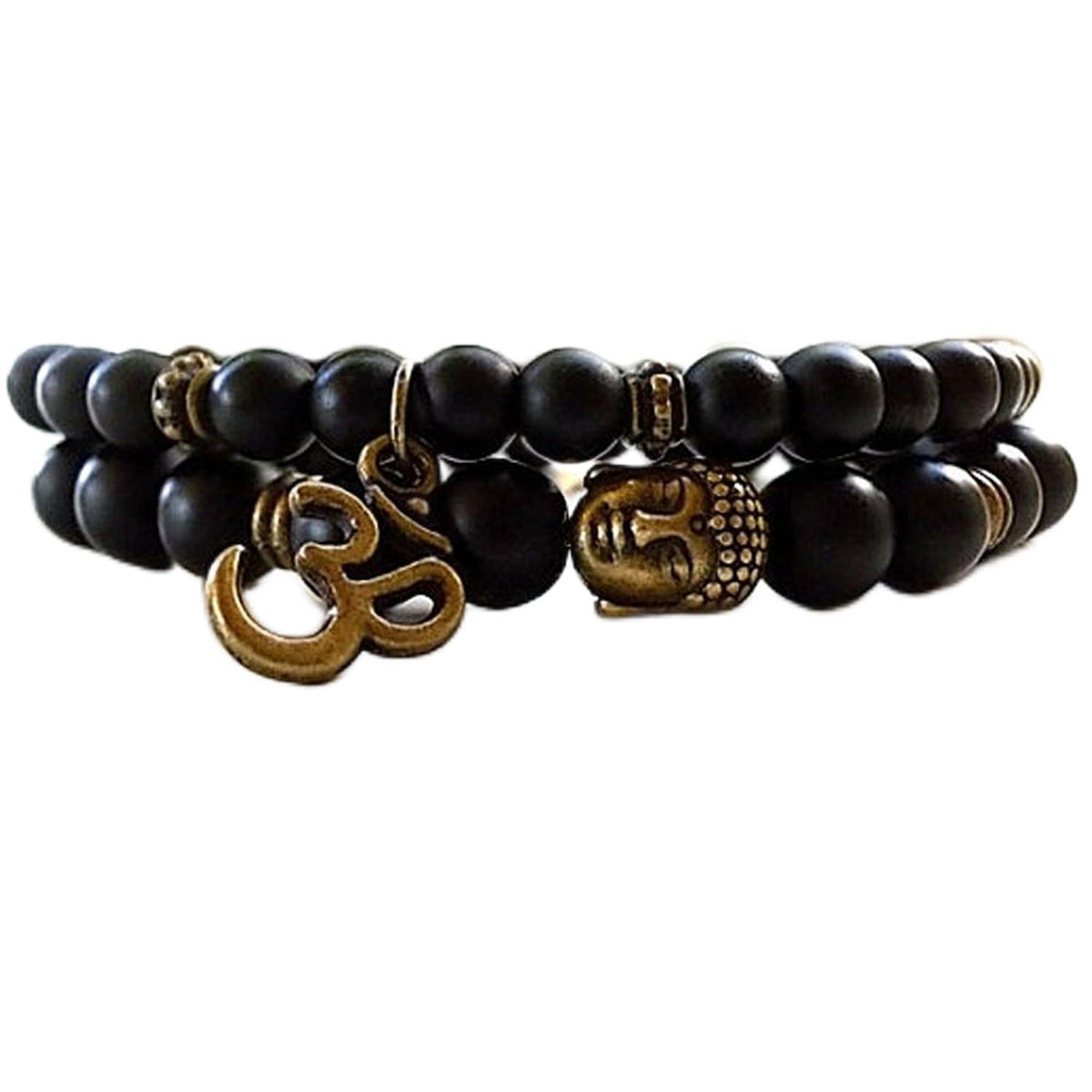 Shining Diva Fashion Yoga & Meditation Om Charm Buddha Reiki Beads Stylish Bracelet for Men Boys Women Girls Unisex (9377b)