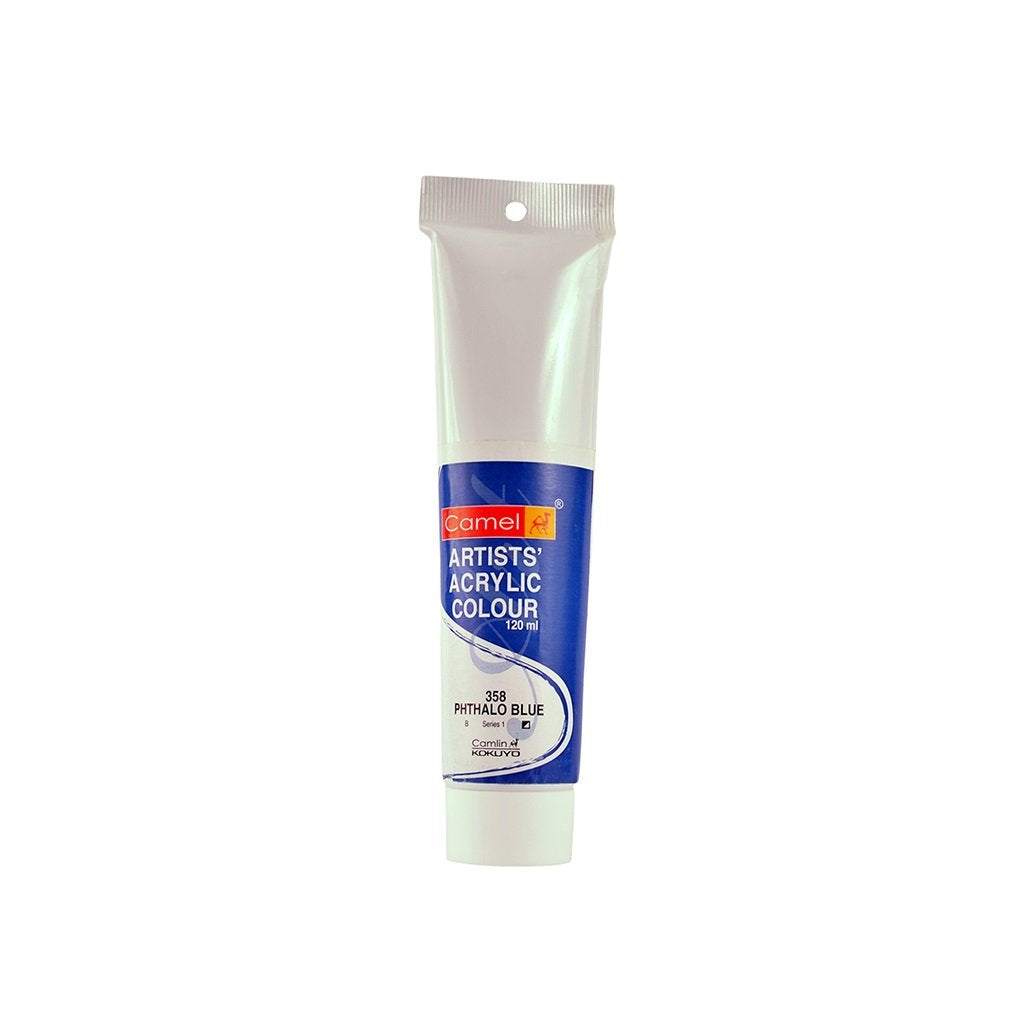 Camel Camlin Kokuyo Artist Acrylic Colour Tubes 120ml Phthalo Blue 358