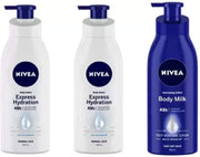NIVEA Express & Body Milk, 400ml (Pack of 3, 1200ml)