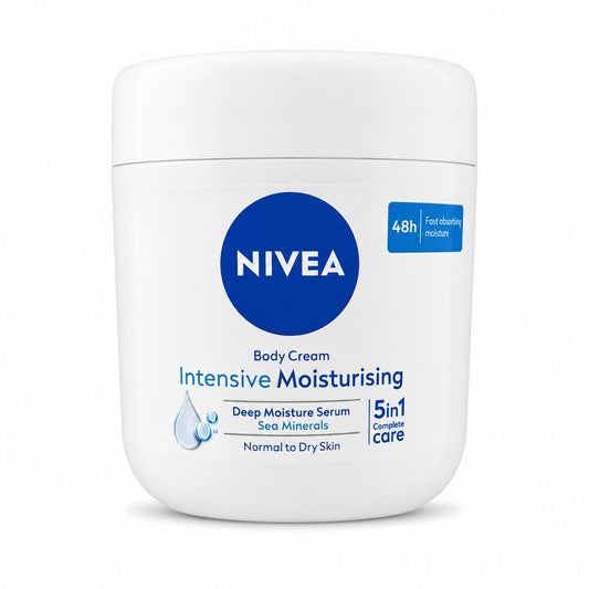 NIVEA Intensive Moisturising Body Cream with Deep Moisture Serum & Sea Minerals, 48H Fast-Absorbing Moisture, for Normal to Dry Skin, 400 ml