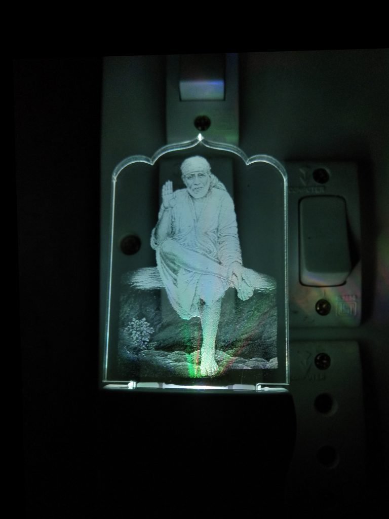 SHINDE EXPORTS Sai Baba Colour Changing LED Room Lamp (Design 1)