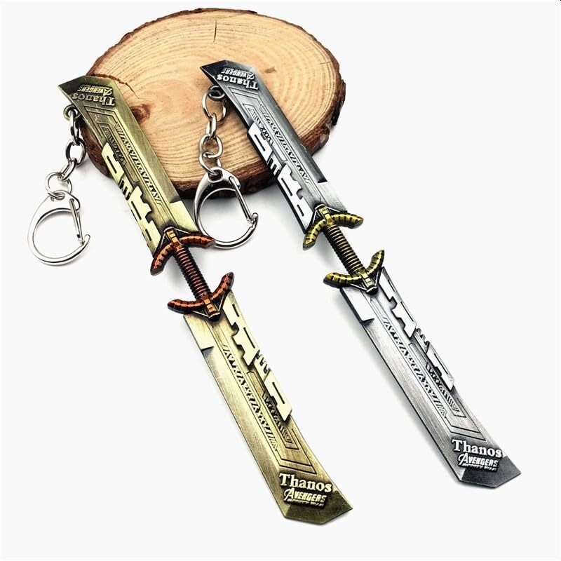 YaaNatural Yaa Catchy Avengers Thanos hand with all Infinity Stone Gauntlet and Double-Bladed Sword KeyChain Key ring best Gift for (Thanos Lovers) Keychains
