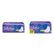 Stayfree Dry Max All Night Sanitary napkins (28 Count) & All Night XL Dry Max Cover Sanitary Napkins - 42 Pads (Super Saver Pack) Combo