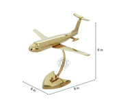 DSH Brass Antique Jet Plane On Stand, Table Top Decorative Showpiece For Home Decor & Office Table With Gold, Glossy And Shiny Finish (Medium), 15.2 Centimeters, 12.7 CM