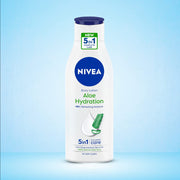 NIVEA Body Lotion, Aloe Hydration, with Aloe Vera for Instant Hydration in Summer, for Men & Women, 200 ml & NIVEA Lip Balm, Fruity Strawberry Shine, 4.8g