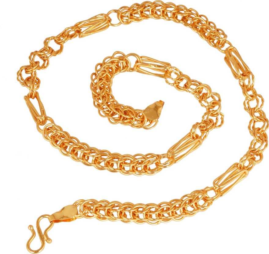 ASTRODIDI Brass Stylish and Heavy Gold Plated Neck Chain for Men, Women, Boys and Girls