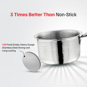 Vinod – Claro Heavy Gauge Stainless Steel Hammered Sauce Pan, 1.5 mm – (16cm)