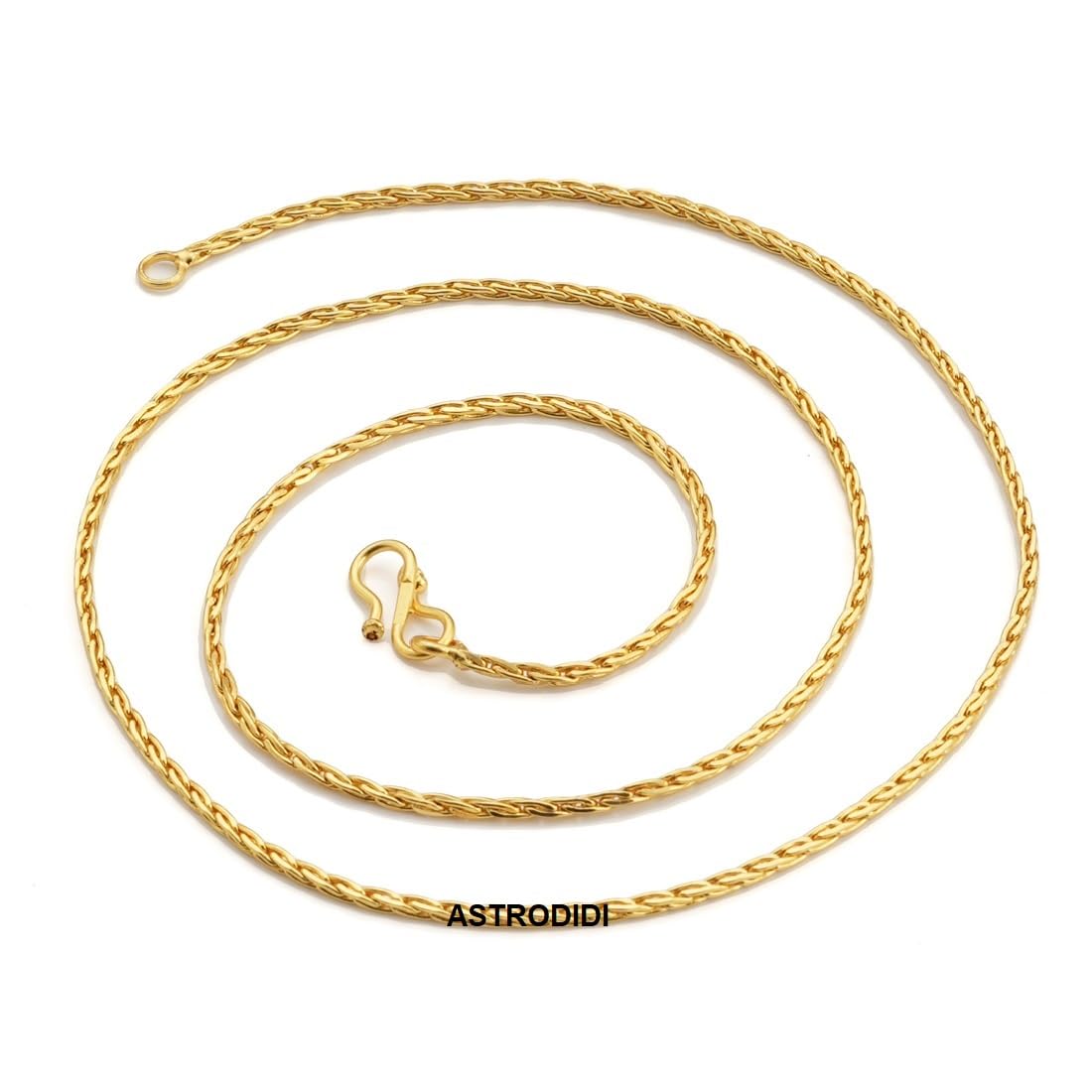 ASTRODIDI Gold Plated Chain | 24 Inch Stylish Light Weighted Golden Brass Neck Chain For Girls Women Men Boys (CHAIN-BALA-03)