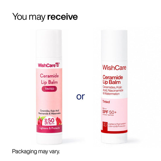 WishCare Tinted Lip Balm SPF 50 PA++++ | Brightening Lip Balm for Dark Lips | In-Vivo Tested | Kojic Acid & Niacinamide | For Women | 5g (packaging may vary)