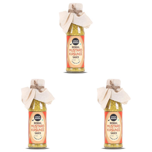Urban Platter Vegan Bengal Mustard Kasundi Sauce, 200g (Pack of 3)