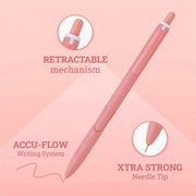 Hauser XO RT Retractable Ball Pen | Sleek Matt Finish Pastel Shade Body & Minimalistic Design | Low Viscosity Ink With Ultra Durable Tip | Red Ink, Pack Of 10