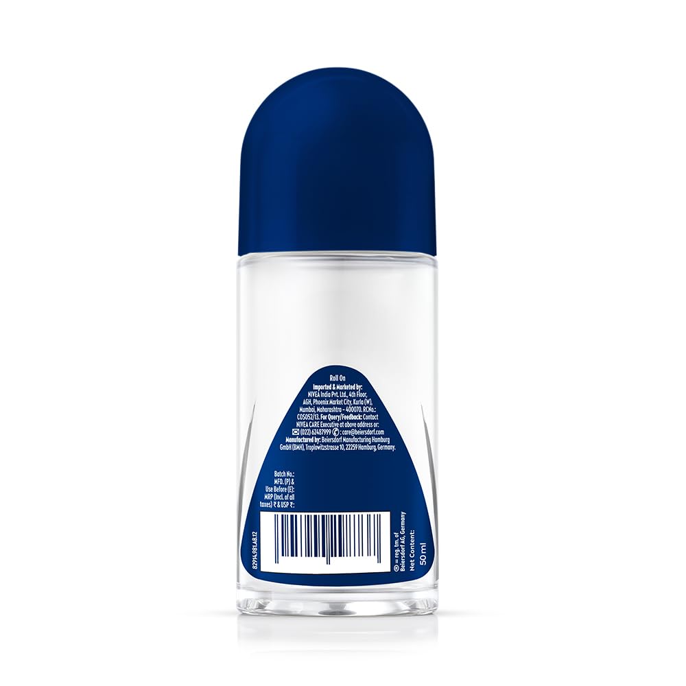 NIVEA Men Fresh Power Underarm Roll-On Deodorant|72 H Long Lasting Freshness|Fights Bacteria And Body Odour|Fresh Musk Fragrance|0% Alcohol|Dermatologically Approved & Paraben Free Formula|50Ml