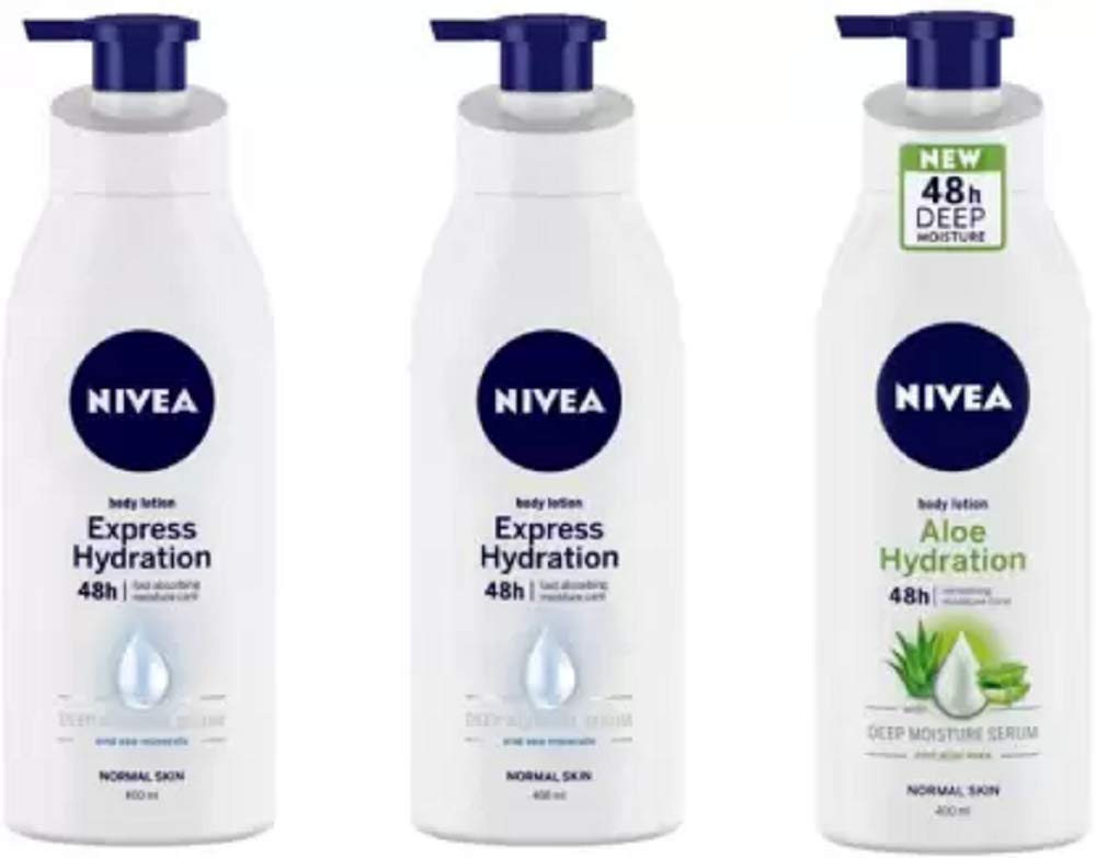 Nivea Express Hydration & Aloe Hydration Body Lotion 400 ml (Pack of 3) #73 (1200 ml)