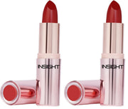 INSIGHT Hydra Fix Lipstick - Empress Red| Semi Matte Finish | One Swipe Intense Pigmentation | Long Lasting | Lightweight | Hydrating Non Drying Formula - 4.2g (Pack of 2)