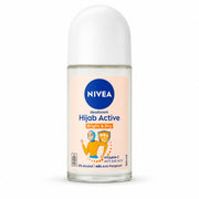 NIVEA Hijab Active Bright & Dry Anti-Perspirant Roll-On Deodorant for Women, 48H Protection, Vitamin C & Anti-Bacterial Formula, 0% Alcohol, 50 ml