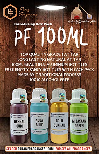 Parag Fragrances Arabian Kasturi Attar 100Ml (With Empty Fancy Bottles) - Natural, Long Lasting, Bhapka Processed Attar for Clothes and Religious Use