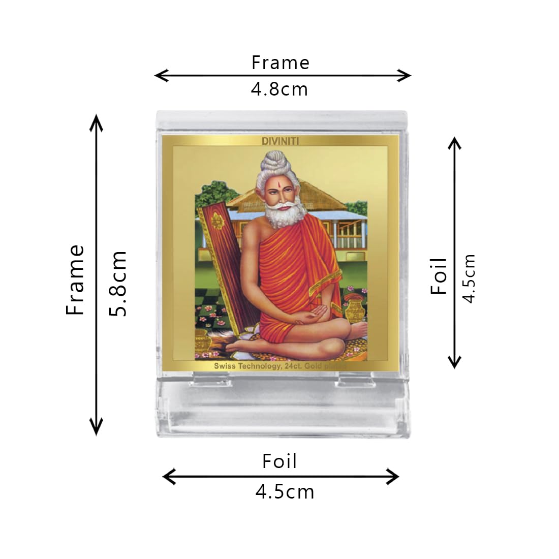 DIVINITI 24K Gold Plated Religious Car Dashboard Frame | Premium God Idol Frame for Car, Home Mandir & Office Table | Spiritual Gift, Decorative Showpiece | Baba Lok Nath