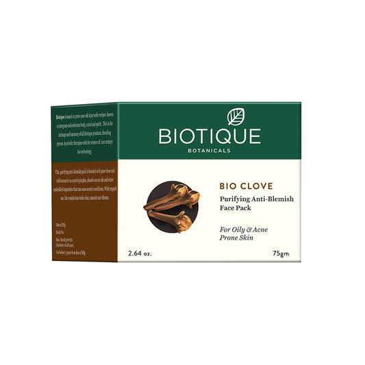 Biotique Bio Clove Purifying Anti-Blemish Face Pack for Oily and Acne Prone Skin, 75g