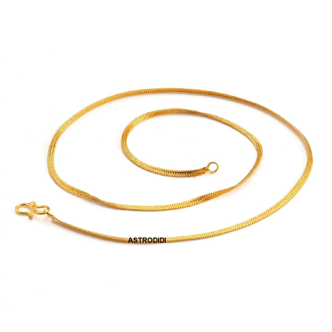 ASTRODIDI Gold Plated Chain | 24 Inch Stylish Light Weighted Golden Brass Neck Chain For Girls Women Men Boys (MHC-002)