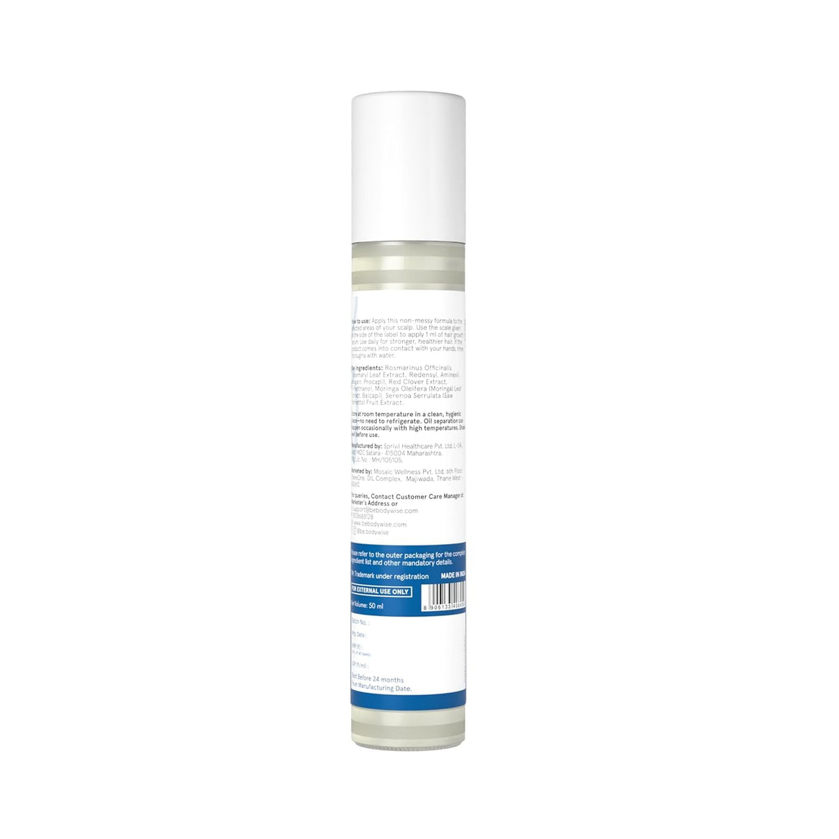 Be Bodywise 3% Redensyl & Rosemary Hair Growth Serum (Roll On) | Pack of 2 |with 2% Anagain | Thicker & Stronger Hair | Prevents Hairfall & Stimulates Hair Follicles | For All Hair Types | 50ml each