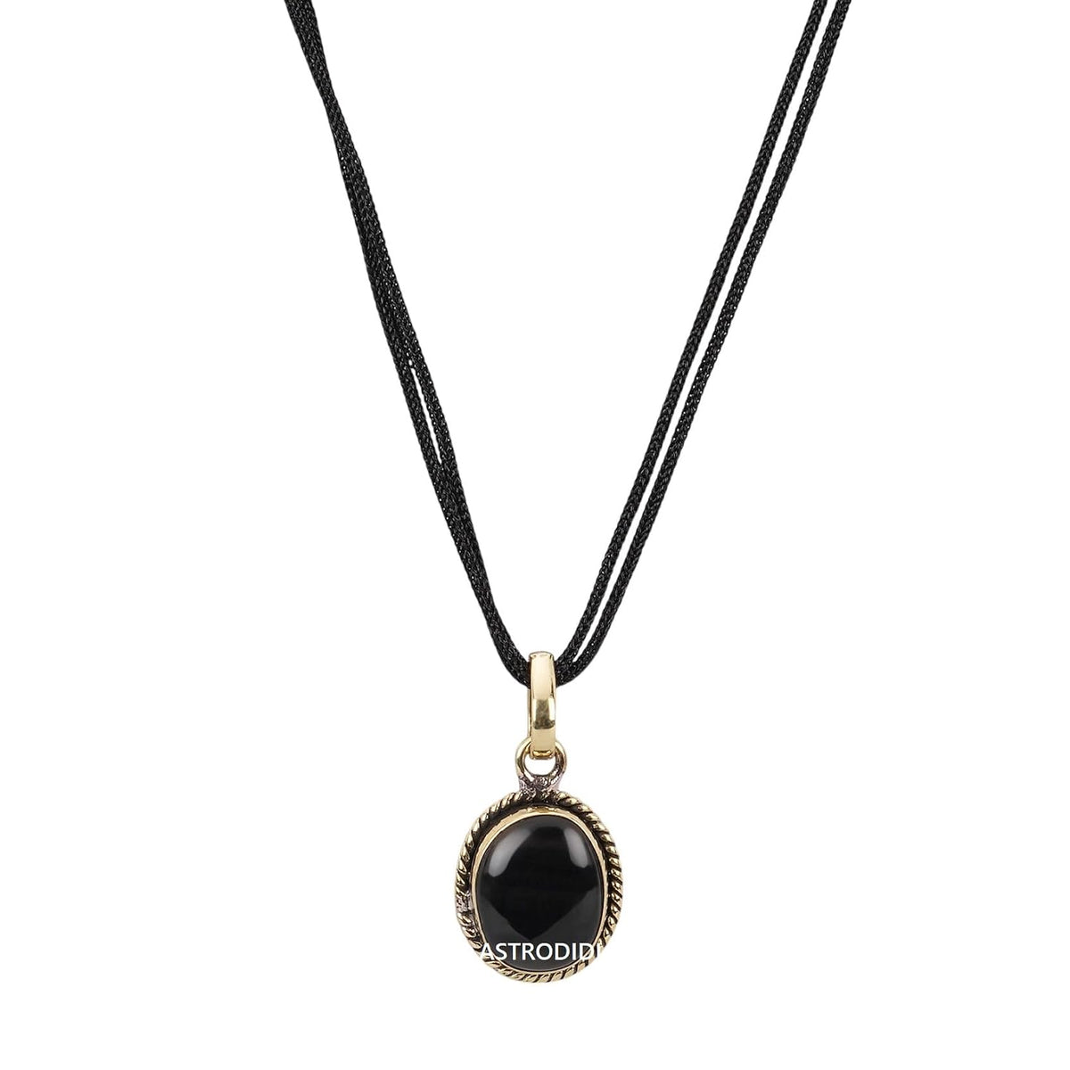 ASTRODIDI Black Sulemani Hakik Stone Pendant in Panchdhatu with Lab Certificate for Men and Women Also Known as Aqeeq, Black Akik, Kala Haqiq Agate Gemstone