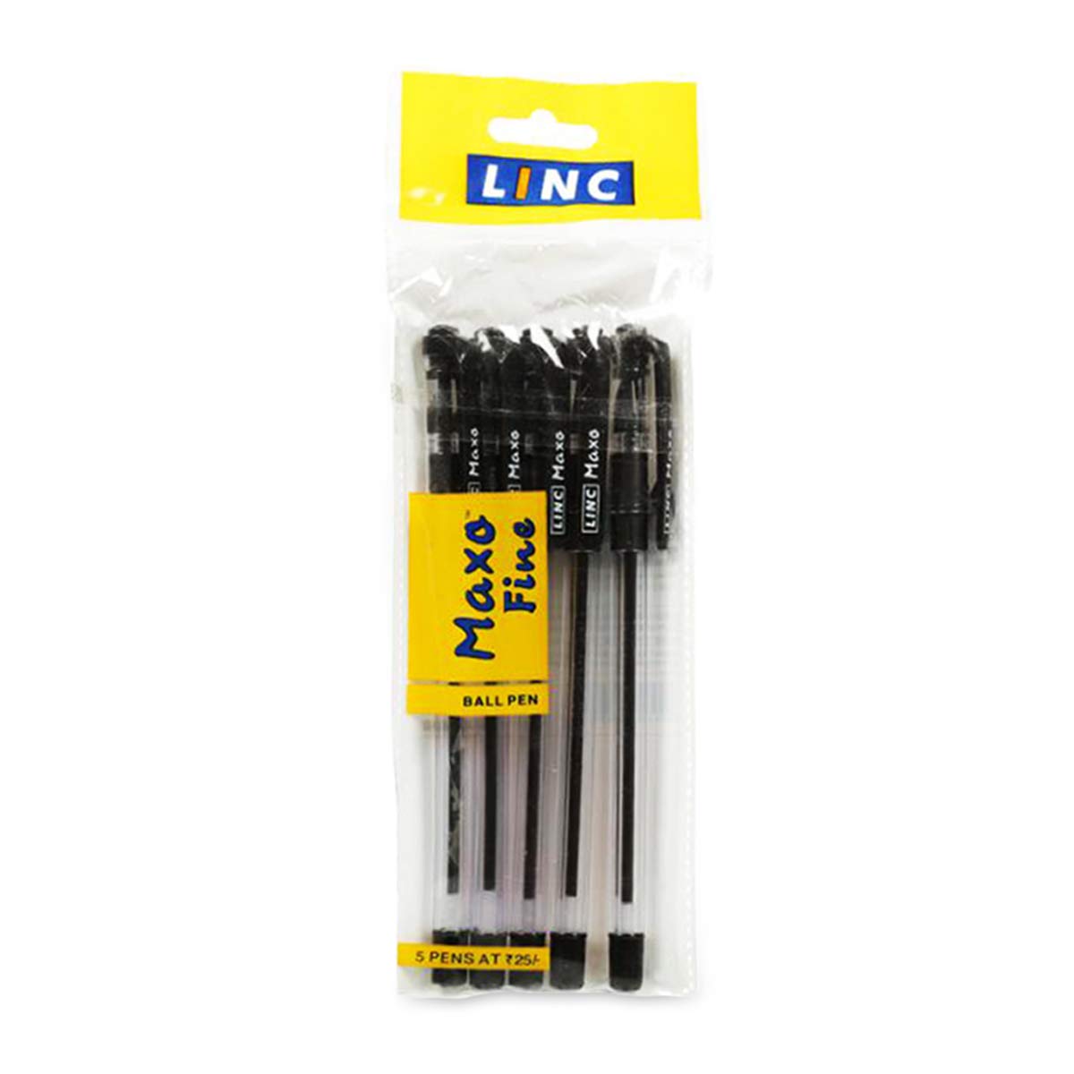 Linc Maxo Fine 0.7 mm Ball Pen | Black Ink | Pack of 25