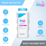 Sebamed Baby Powder| Olive Oil, Allantoin|100 gm (Pack of 5)
