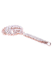 Priyaasi Rose Gold-Plated American Diamond Studded Chandbali Style Maang Tikka