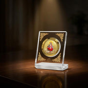 DIVINITI 24K Gold Plated Religious Car Dashboard Frame | Premium God Idol Frame for Car, Home Mandir & Office Table | Spiritual Gift, Decorative Showpiece | Santoshi Mata