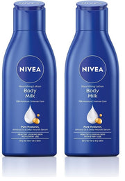 NIVEA Nourishing Body Milk 120ml Body Lotion with Deep Moisture Serum | 48 H Moisturization | With 2X Almond Oil | Smooth and Healthy Looking Skin |For Very Dry Skin (Pack of 2)