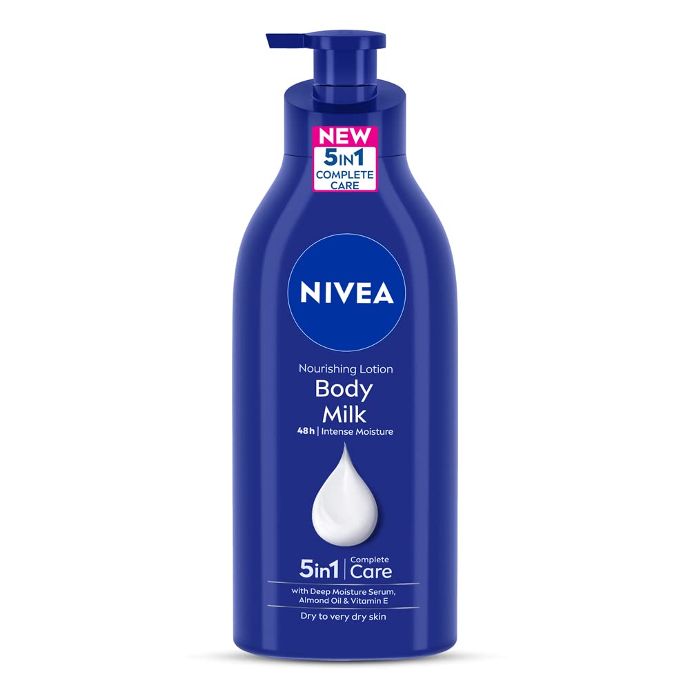 NIVEA Body Lotion for Very Dry Skin, 600 ml & NIVEA Men Face Wash, All in 1 Charcoal, to Detoxify & Refresh Skin with 10x Vitamin C Effect, for All Skin Types, 100 g