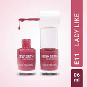 Keya Seth Professional Lady Like Long Wear Nail Paint Enamel Enriched with Vitamin E & Argan oil Glossy Finish, Shade