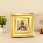DIVINITI Lord Mahavira 24K Gold Plated Foil Tabletop Photo Frame for Home Décor, Puja Room, Luxury Gifting | DG Frame 015 S1A (10x10 CM)